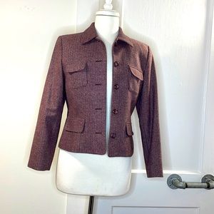 Vintage burgundy Pendleton wool tweed 4 pocket jacket